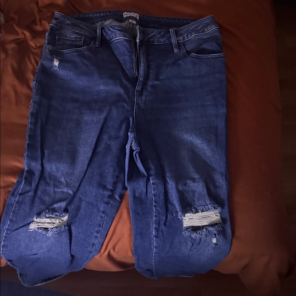 Ava & Viv Distressed Blue Skinny Jeans